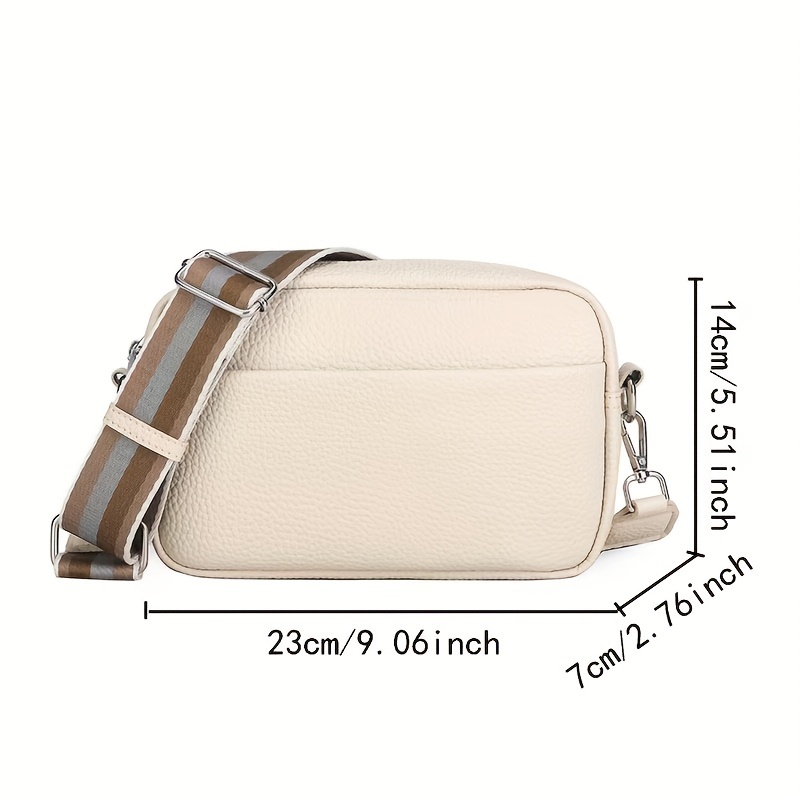 Small Square Crossbody Shoulder Bag Wide Strap - Tan GN Strap / S2