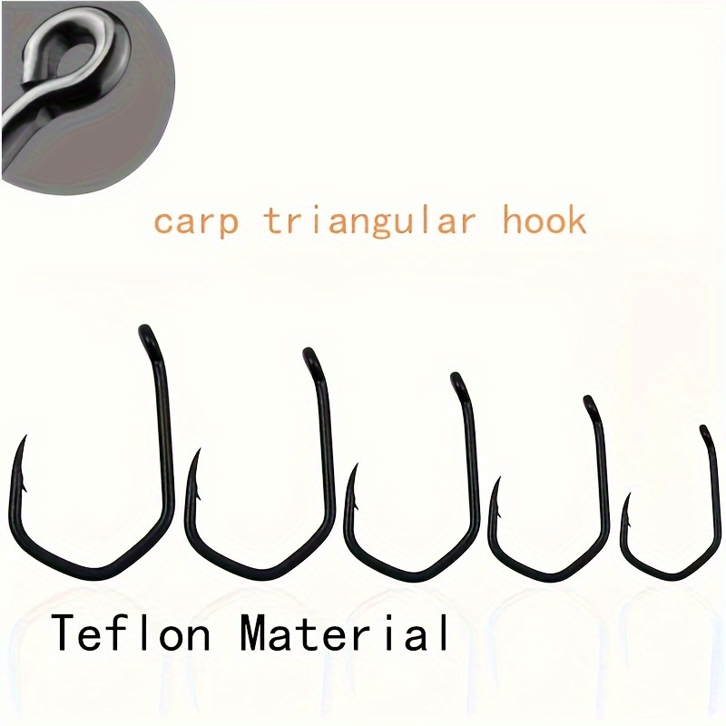 Carp Fishing Triangle Hooks High Carbon Steel Barbed Hooks - Temu