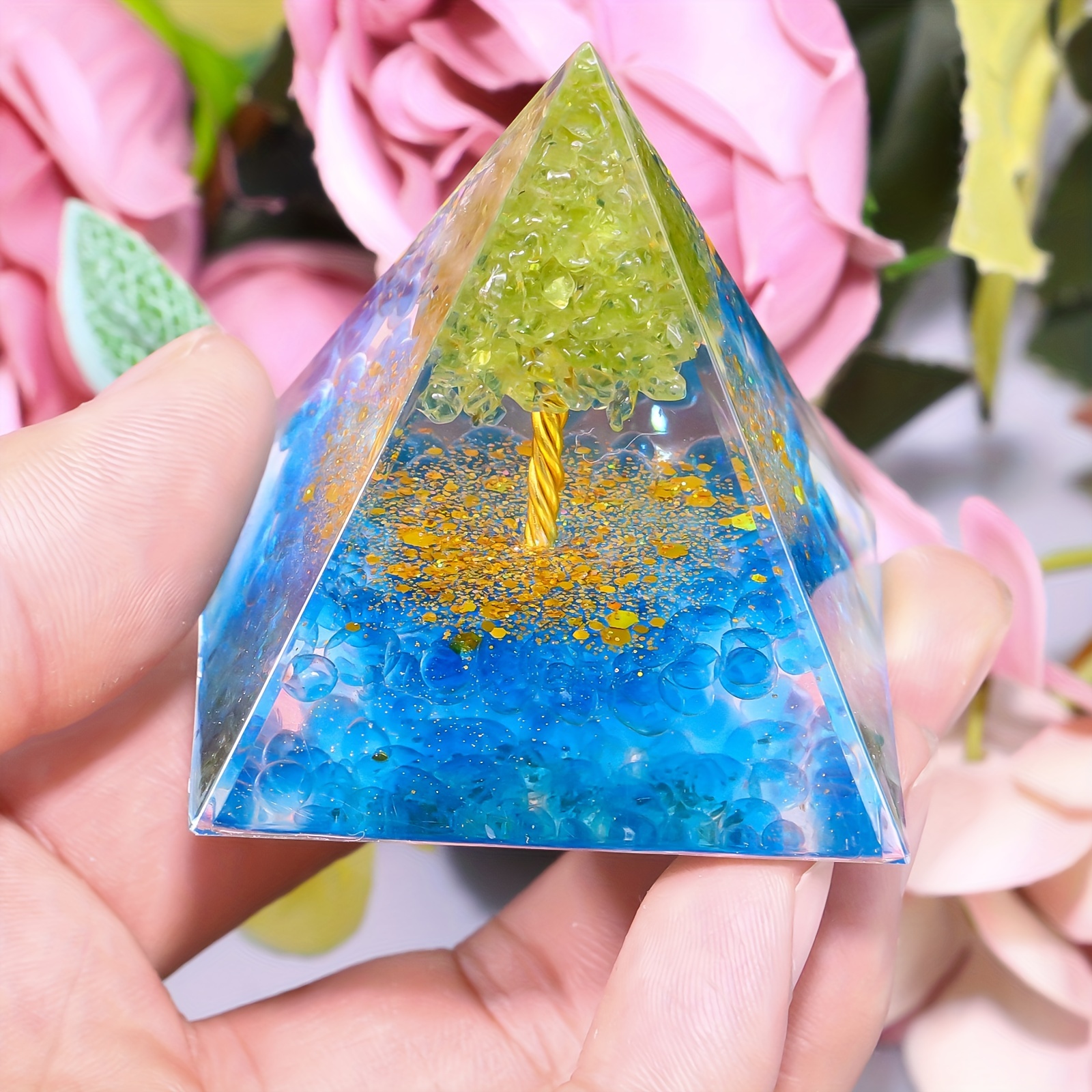 1pc Albero Di Cristallo Orgone Piramide Generatore Di Energia, Piramide Di  Fluorite Naturale, Cristalli Di Energia Curativa Per La Decorazione