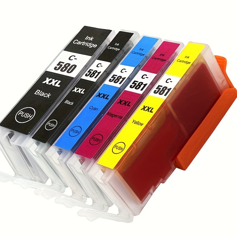 Compatible Canon PGI-580 & CLI-581 - 1 Set of 6 Ink Cartridges form Go Inks  (6 Inks)