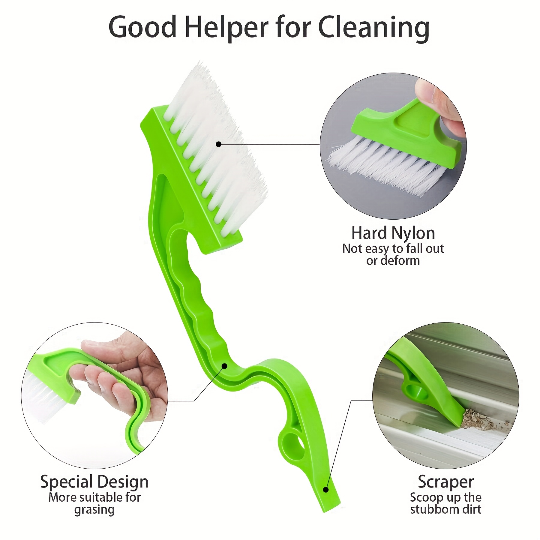 1pc Multifunctional Window & Door Track Cleaning Brush With Hard