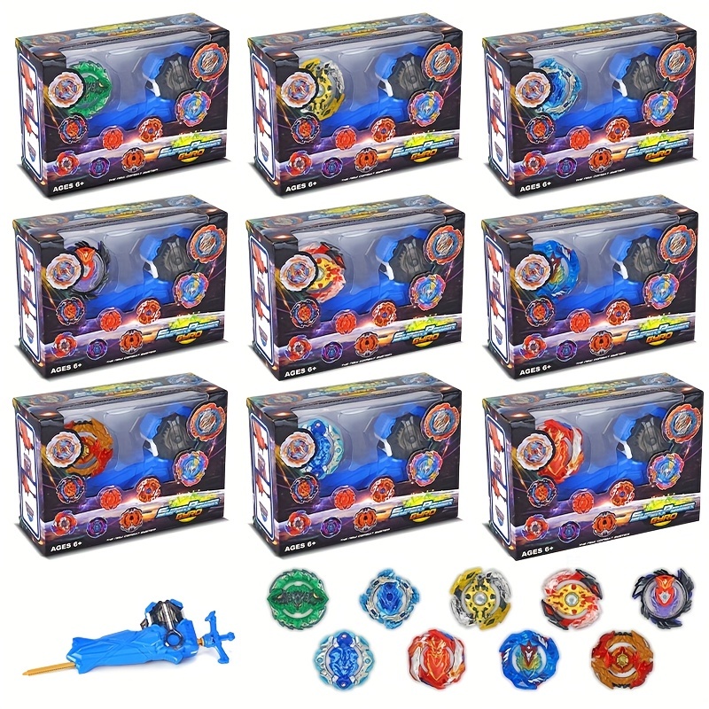 Beyblades Metal Fusion Blay Blade Toys Set 8Pcs Gyro With Wire And Ruler  Launcher Storage Box For Children Halloween，Thanksgiving And Christmas Gift