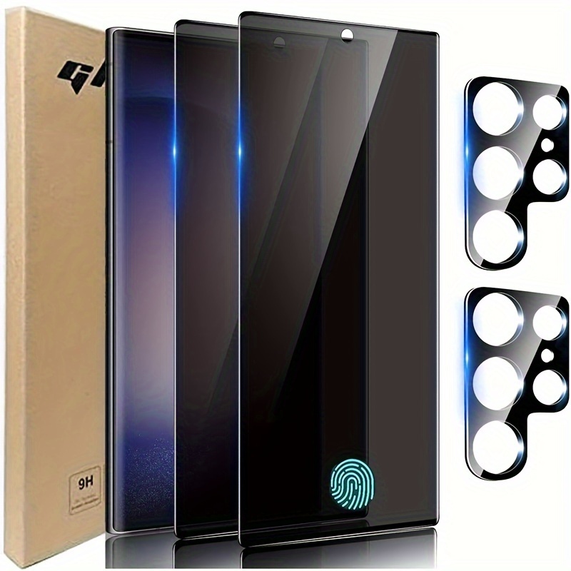 [Paquete de 3+3] Protector de pantalla de vidrio para Samsung Galaxy S23  Plus 5G, vidrio templado 9H, compatible con huellas dactilares  ultrasónicas