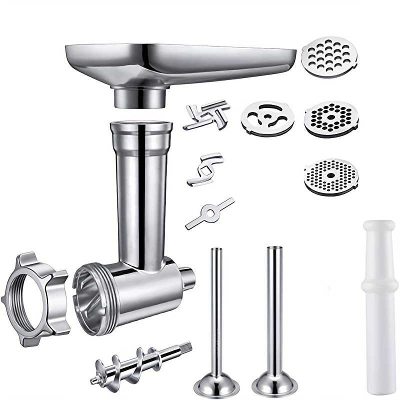  Stainless Steel Meat Grinder Attachments for KitchenAid Mixers, Meat  Grinder, Sausage Stuffer, Perfect Grinder Attachment for KitchenAid,  Dishwasher Safe(Machine/Mixer Not Included): Home & Kitchen