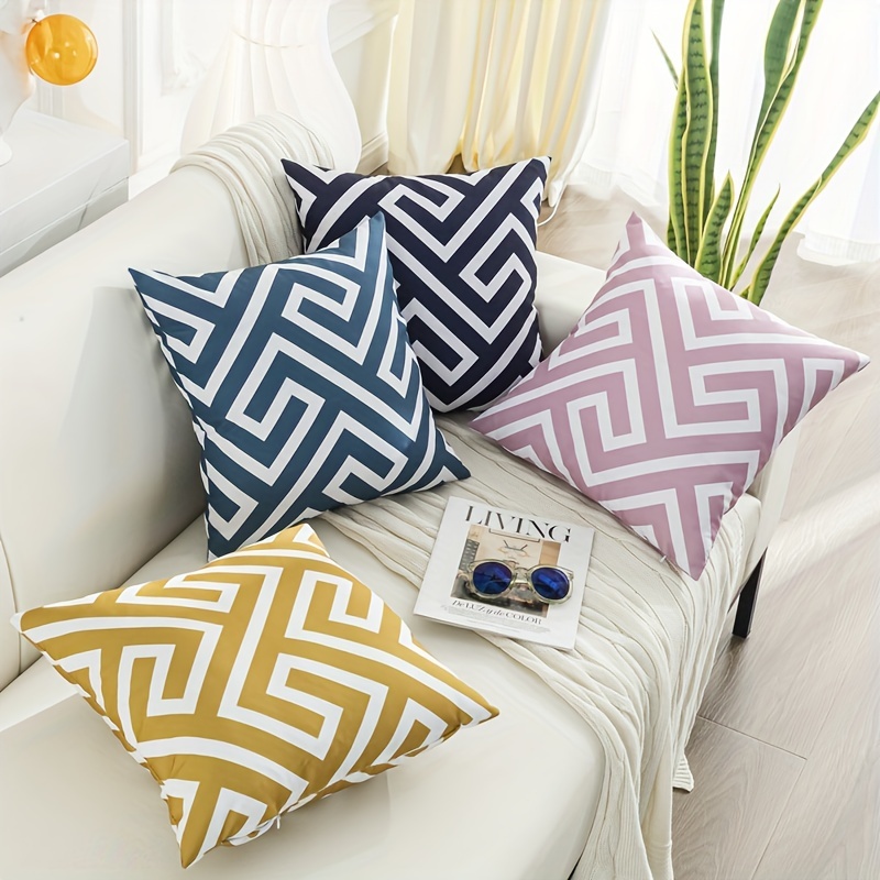 Set of 2) Outdoor Waterproof Throw Pillow Covers 18x18 Inch for