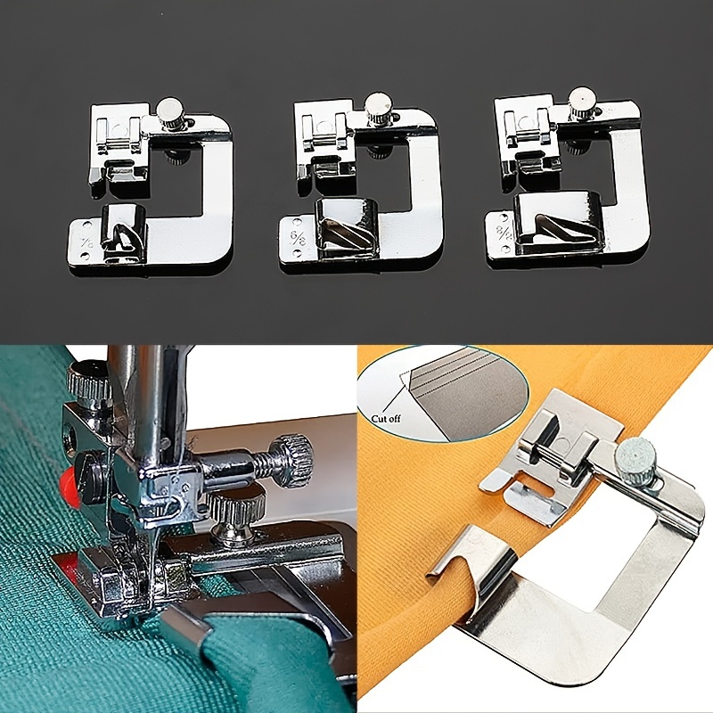 ZIG 3Pcs/Set Domestic Sewing Machine Rolled Hem Presser Foot for Brother  Singer 