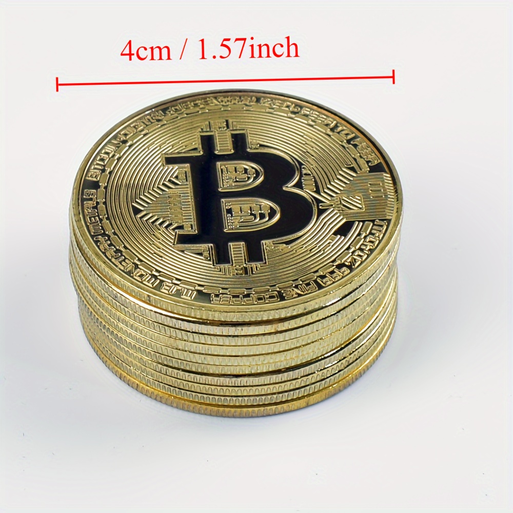 10pcs 40mm 1 57inch golden silvery metal bitcoin commemorative coin virtual currency collectibles details 0