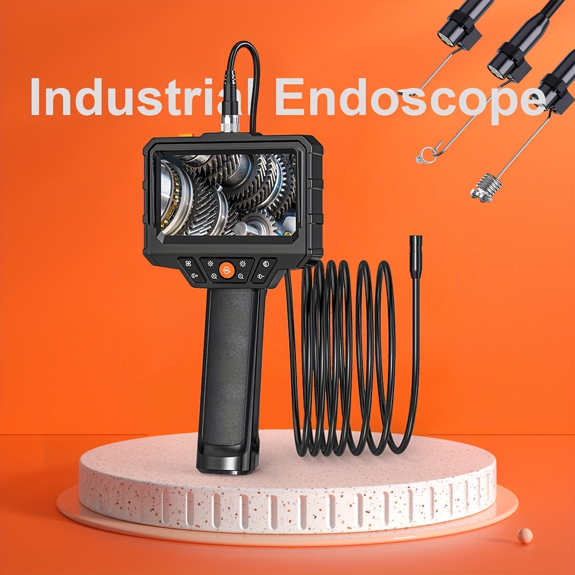 Endoscope À Double Objectif 1pc Avec Sonde Rotative À 360 - Temu France