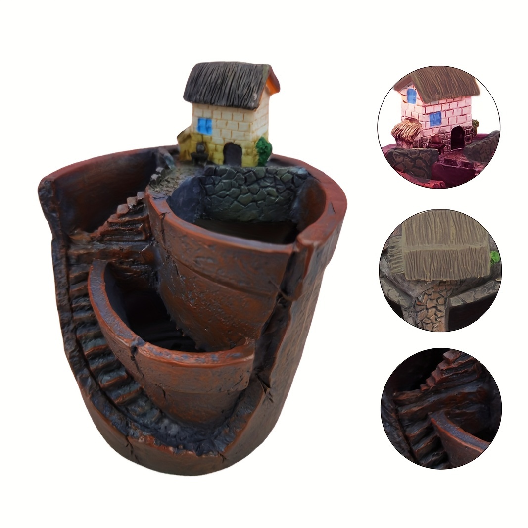 1pc, City Of Sky Flowerpot Combination Resin Succulent Plant Pot Flower Basket Planter Pot Creative Pots, Super Beautiful Flower Pot, Indoor Outdoor Home Decor Garden Patio