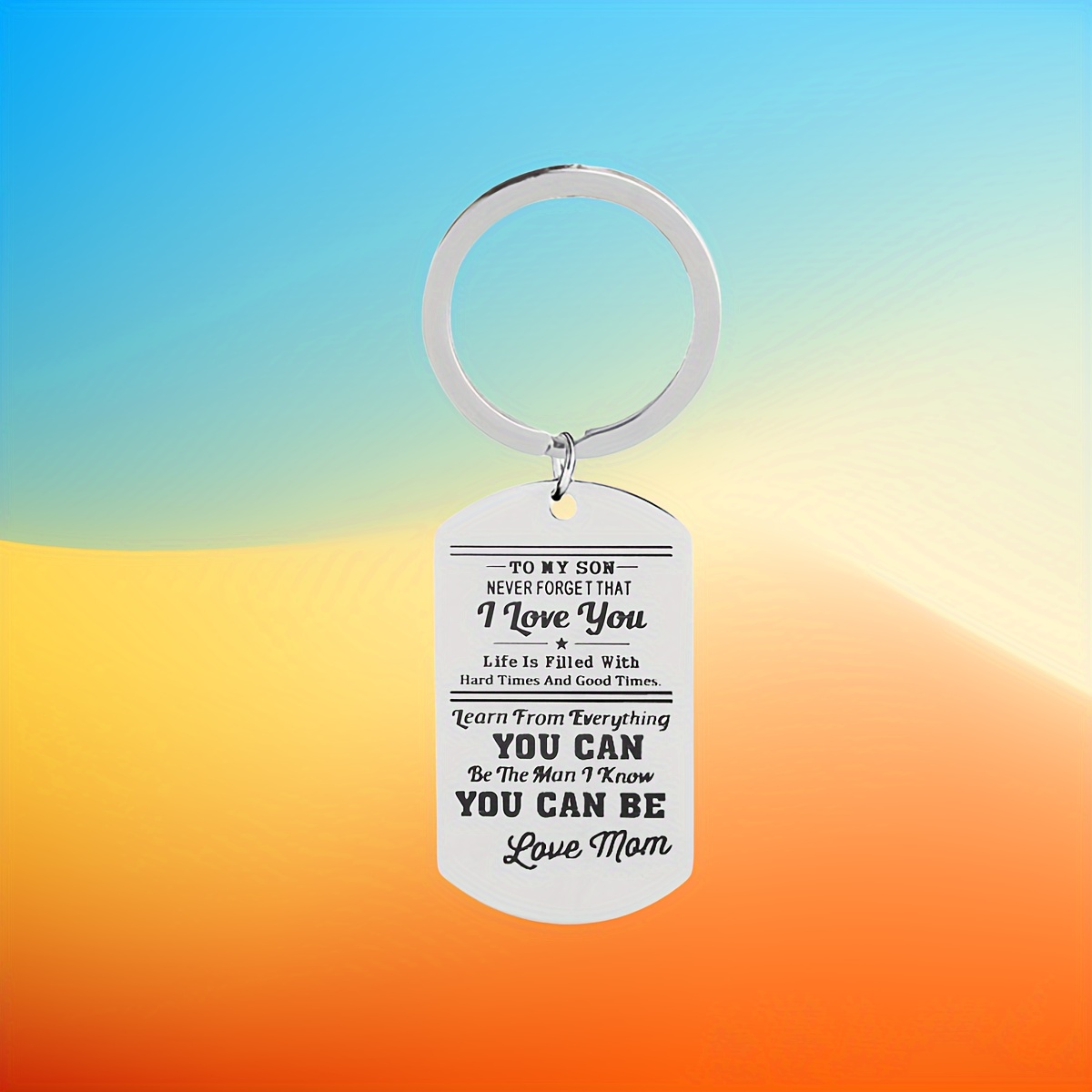 to My Son Inspirational Reminder Keychain Alloy Key Chain Ring Birthday Graduation Gift Son Teen Boys from Mom,Temu