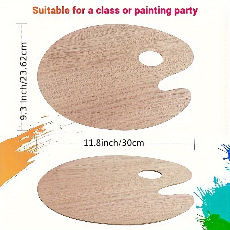 Wooden Paint Palette Paint Tray Palettes For Acrylic - Temu