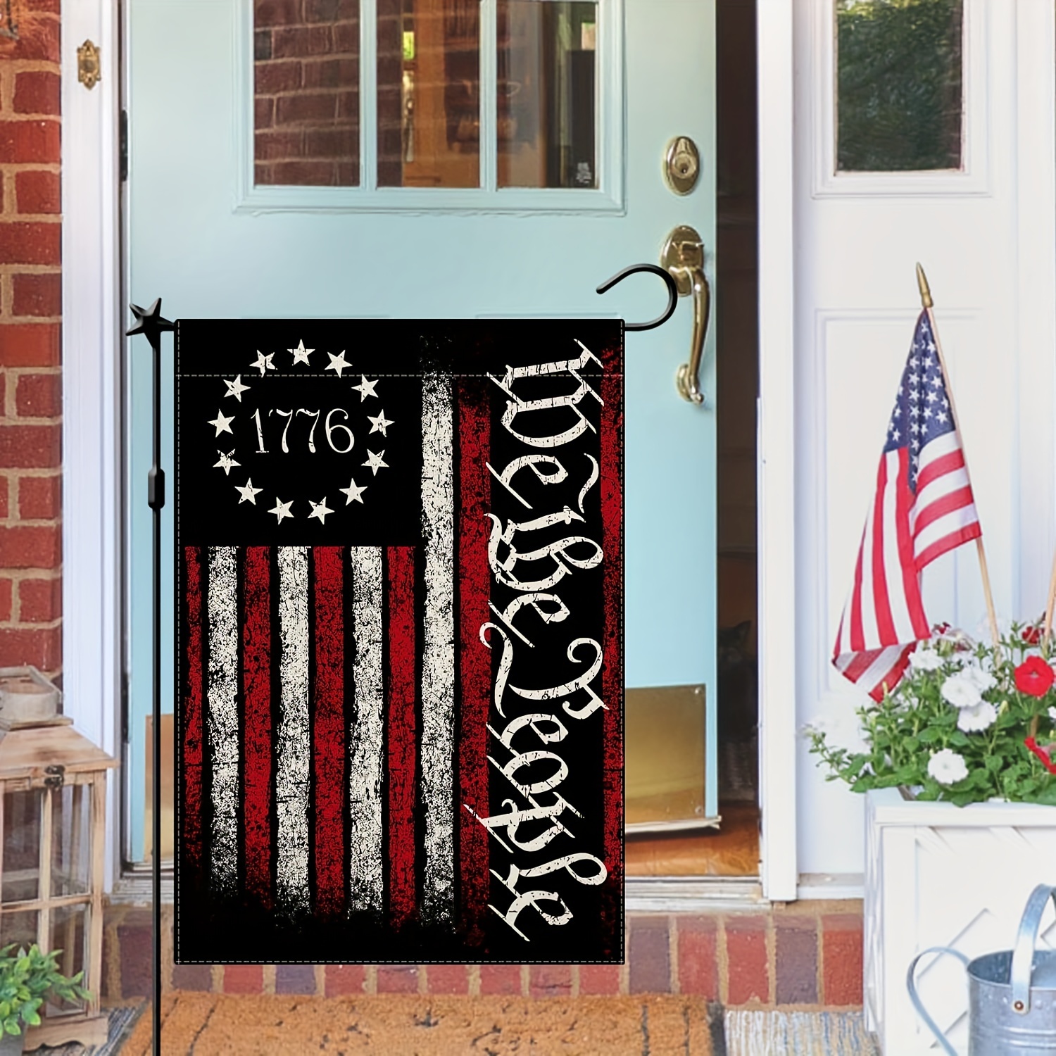 Fish Patriotic American Flag Home Garden Flag Banner - Temu