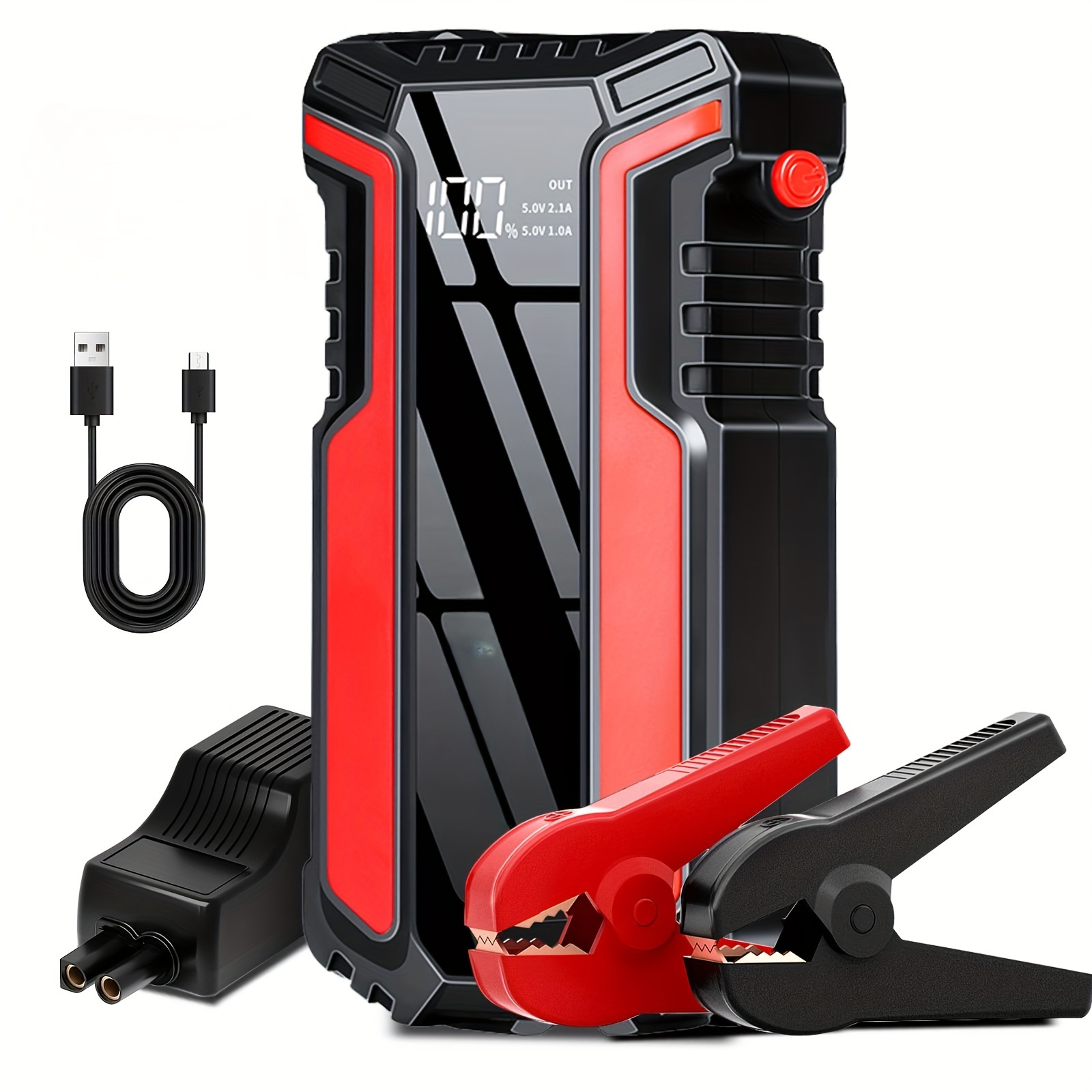 FlyLinkTech Car and Truck Portable Jump Starter, Powers up to 5 liter gas  engines or 3 liter diesels 