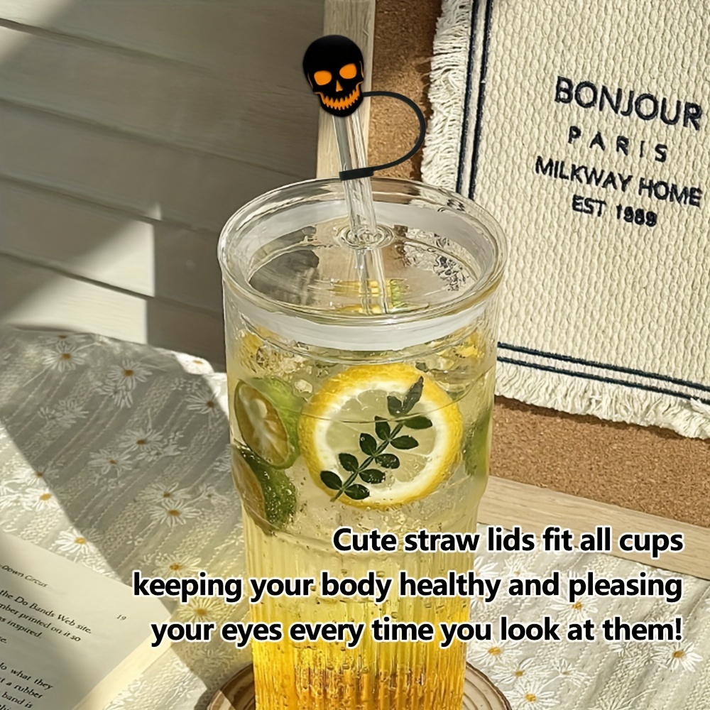 1pcs Halloween Straws Tips Ghosts Straw Toppers Bar Birthday For