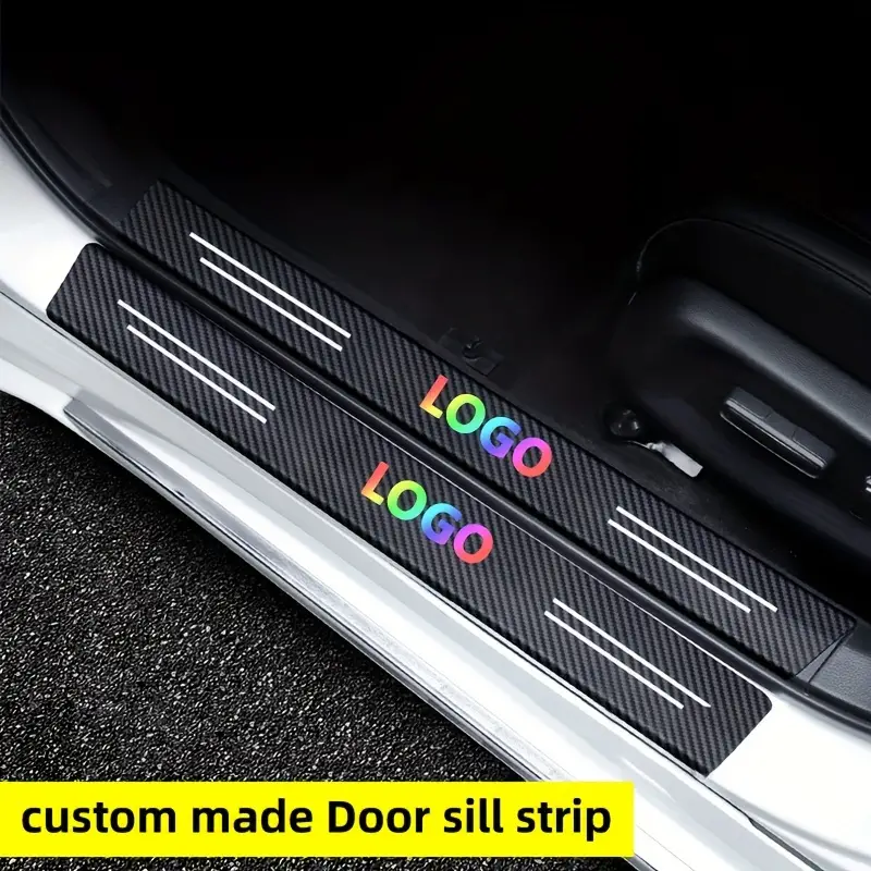 Car Door Threshold Scuff Plate Carbon Fiber Sill Protector - Temu