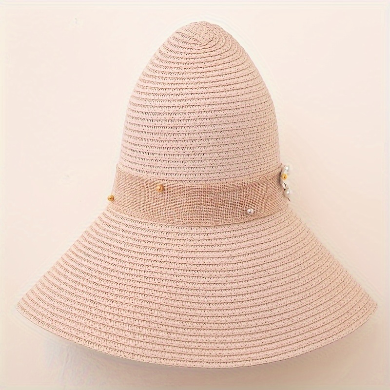 Bucket Sun Hats Women Big Brim Straw HatFloppy Wide Brim Hat New Bowknot  Folding Beach Cap