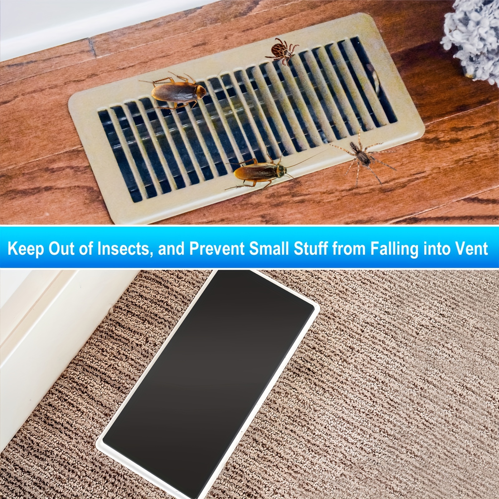 Magnetic Vent Cover: Super Strong Heat Vent Cover Magnet for Home HVAC, AC  and Furnace Vents 