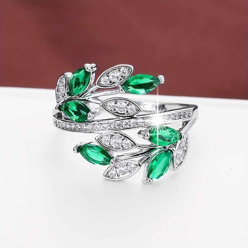 Women's Elegant Olive Branch & Leaf Ring, K Plated