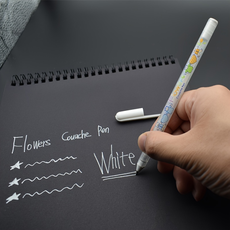 2pcs White Gel Pen, Simple Portable Gel Rollerball Pen Set For