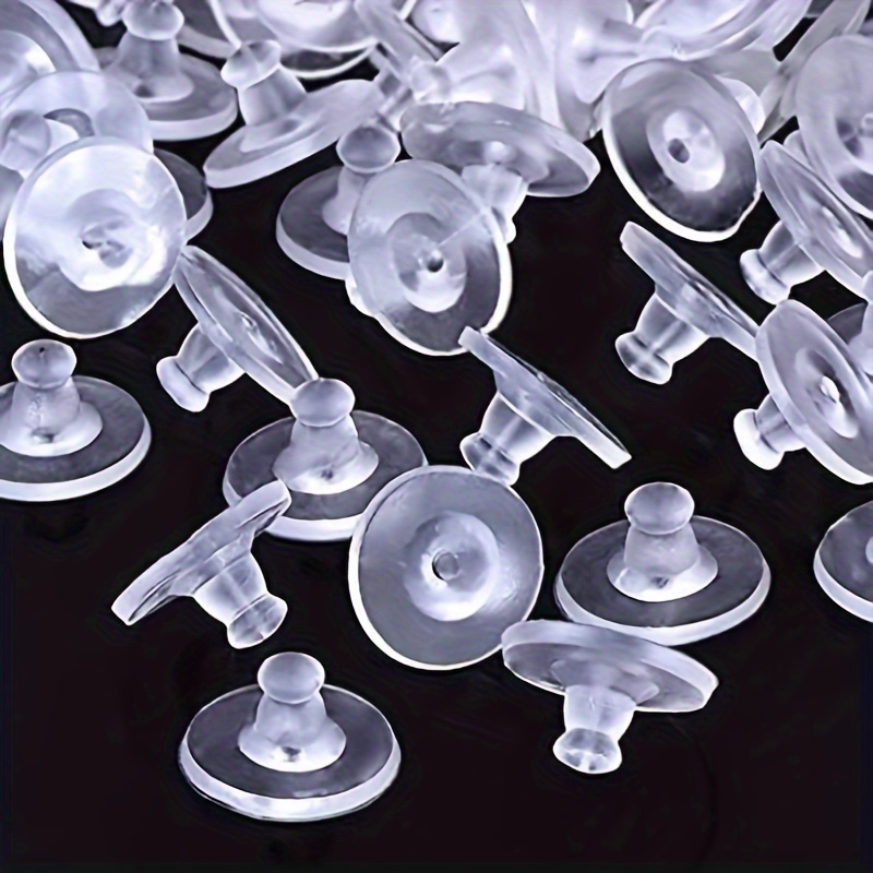 200Pcs Plastic Earring Posts And Backs Silicone Earrings Backs Clear  Earrings For Sports Hypoallergenic Soft Earring Stoppers Safety Back Pad  Backstops Bullet Clutch Stopper Replacement For Fish Hook : : Arts  
