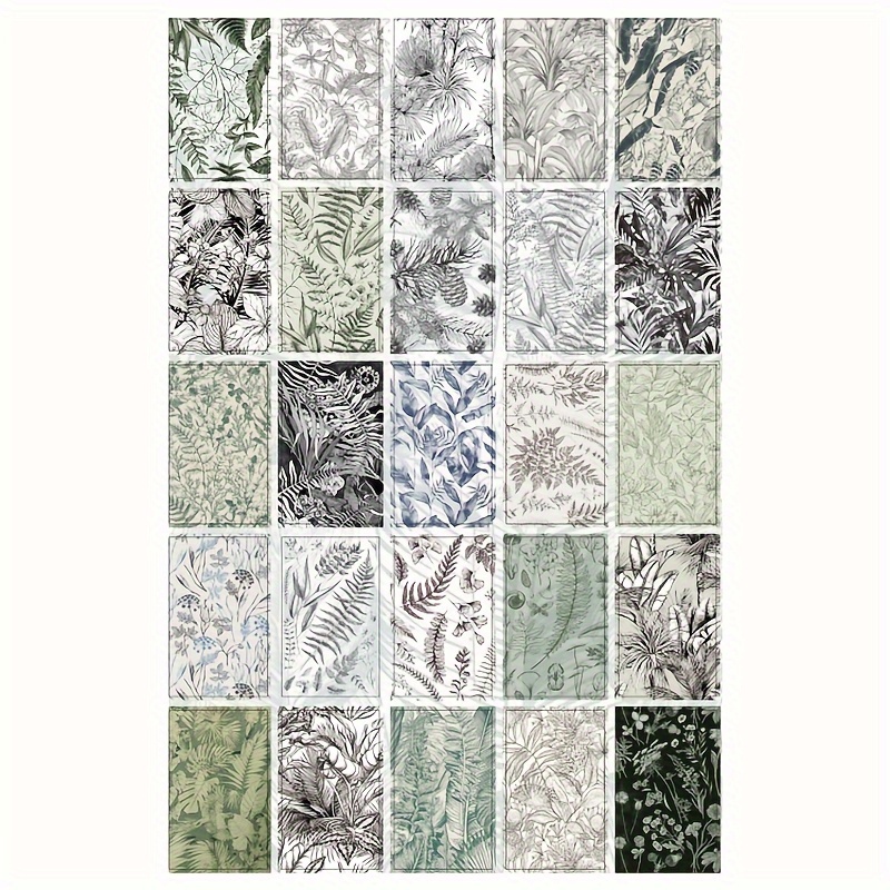 50 Sheets Retro Plant Floral Gift Wrapping Paper Notebook Base Paper