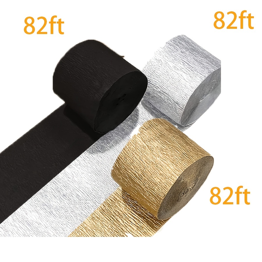 Wepro Crepe Paper Streamers, 8 Pcs 82ft Party Streamers Party Decorations,  Gold Silver Streamers, Birthday Streamers For Birthday Decorations Men,  Wedding Decorations 