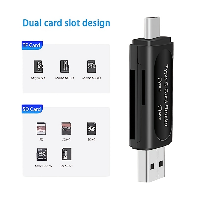 UGREEN - Lector de tarjetas SD USB tipo C USB 3.0 OTG adaptador de tarjeta  de memoria portátil 2 ranuras para TF, SD, Micro SD, SDXC, SDHC, MMC