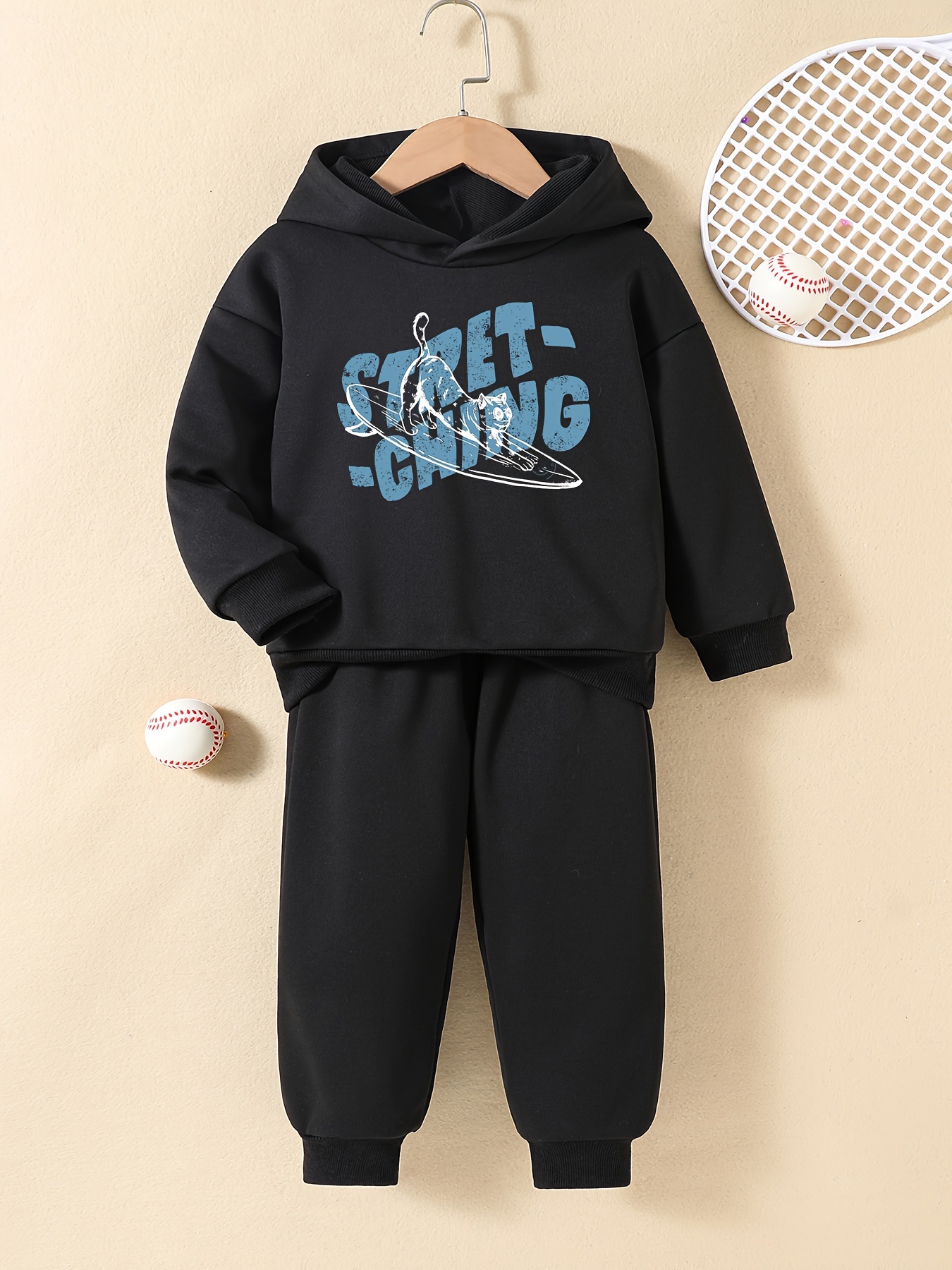 Girls Letter Embroidery Plush Hoodies + Tank Top + Jogger - Temu