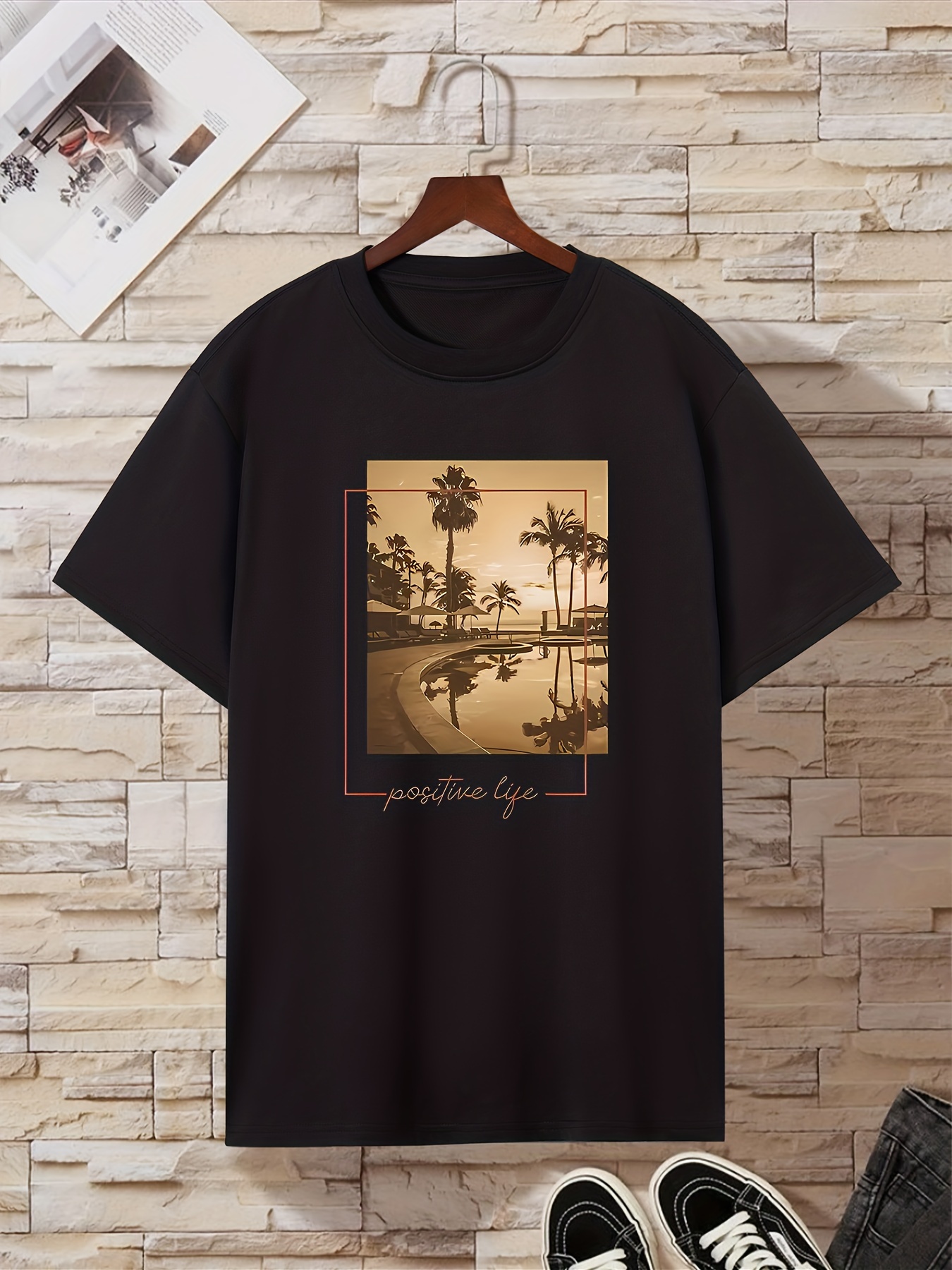 Camiseta De Cuello Redondo Con Diseño Gráfico Para Hombre, Cómoda Y Casual  Para El Verano, Ropa De Hombre Para Vacaciones Diarias En Resorts - Temu  Mexico