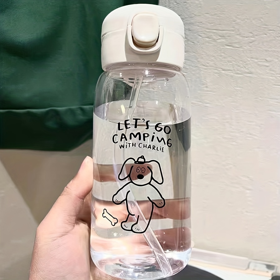 Trendy Bpa-free Water Bottle With Frosted Finish And Portable Tea Cup - Temu