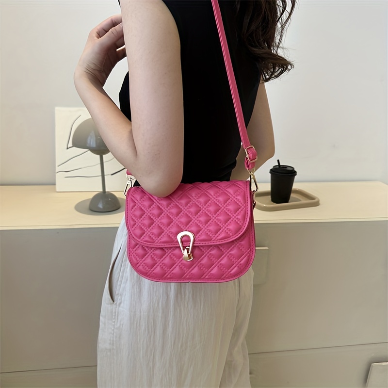 Minimalist Solid Saddle Bag All Match Flap Shoulder Bag