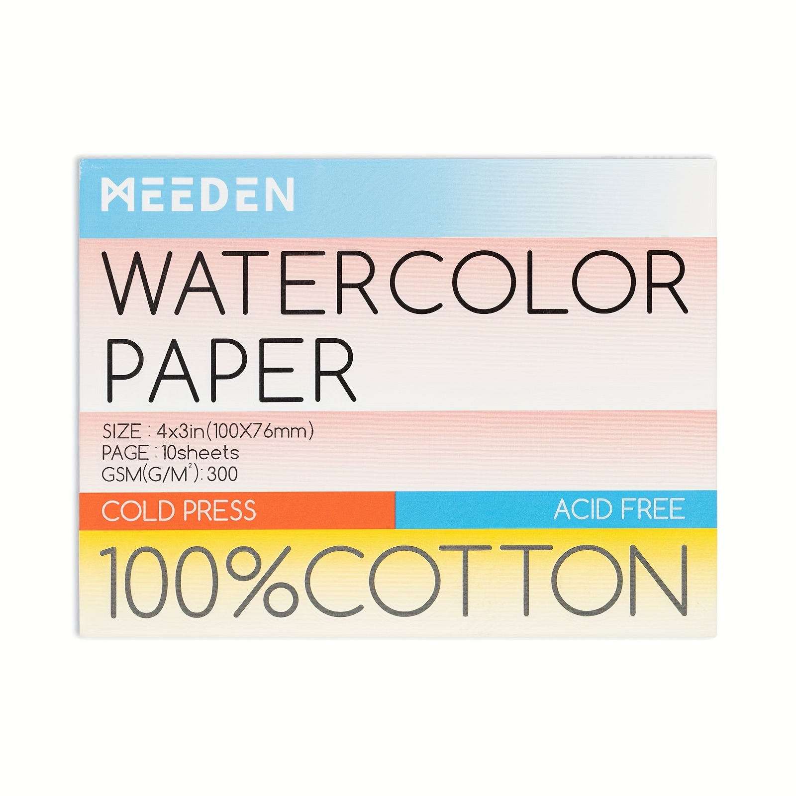 Meeden Pad of 20 Sheets 100% Cotton Watercolor Paper 140lb/300gms Acid-Free  Art Paper Watercolor Paper Block - China Watercolor Paper, Watercolor Pad
