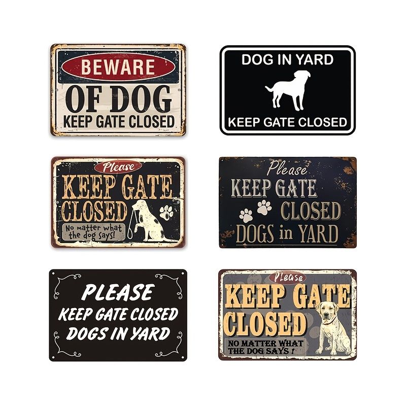 1pc Please Keep Gate Closed Dogs In Yard Metal Signs For Home Decor Use  Indoor Outdoor