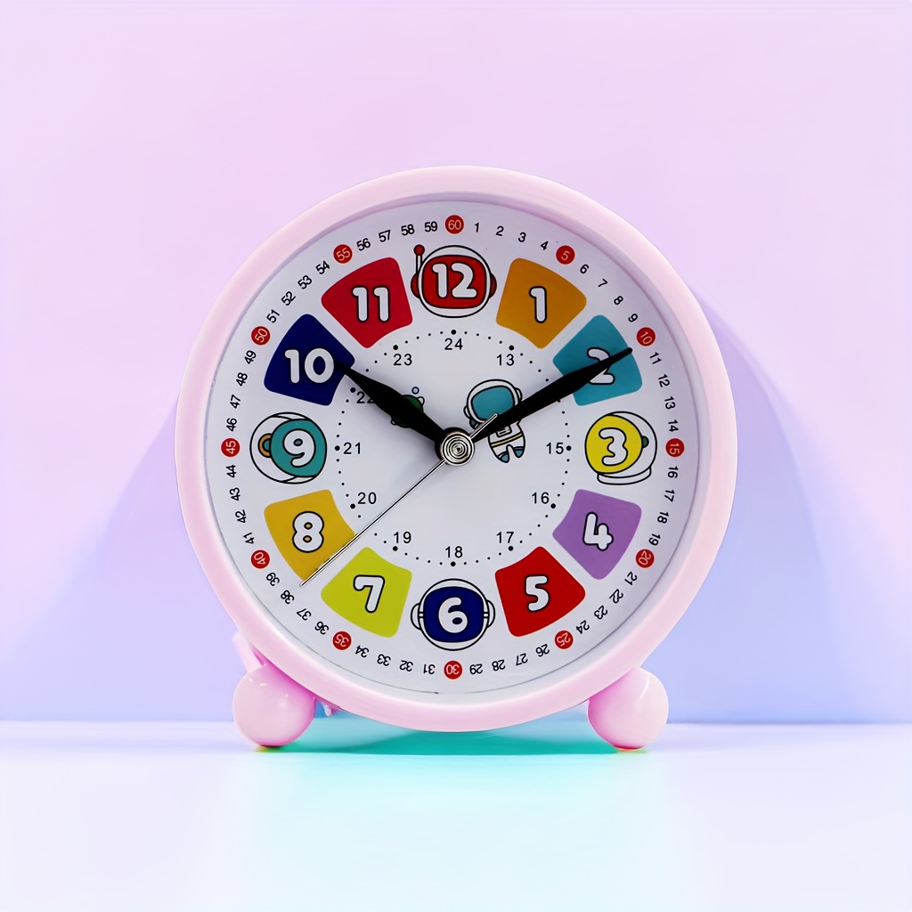 1pc Alarm Clock Toddler Learning Telling Time Teaching Battery