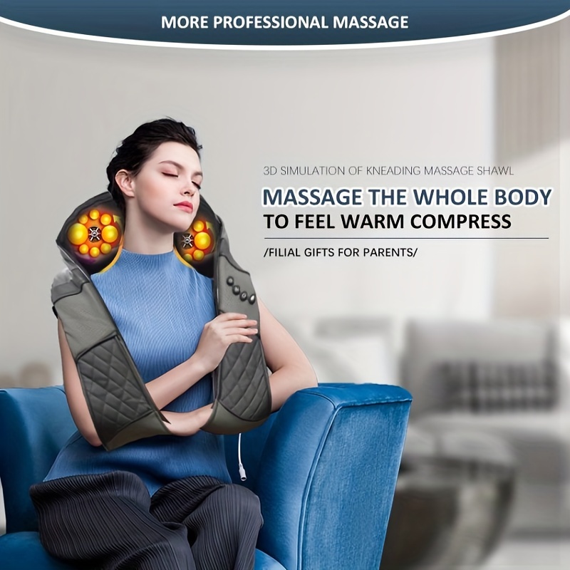 Knead Massage Shawl With Hot Compress For Neck Shoulder And - Temu