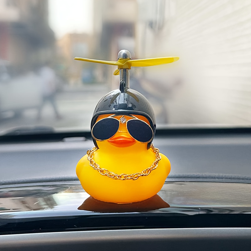 Bonitos adornos de coche de juguete de pato amarillo, decoraciones