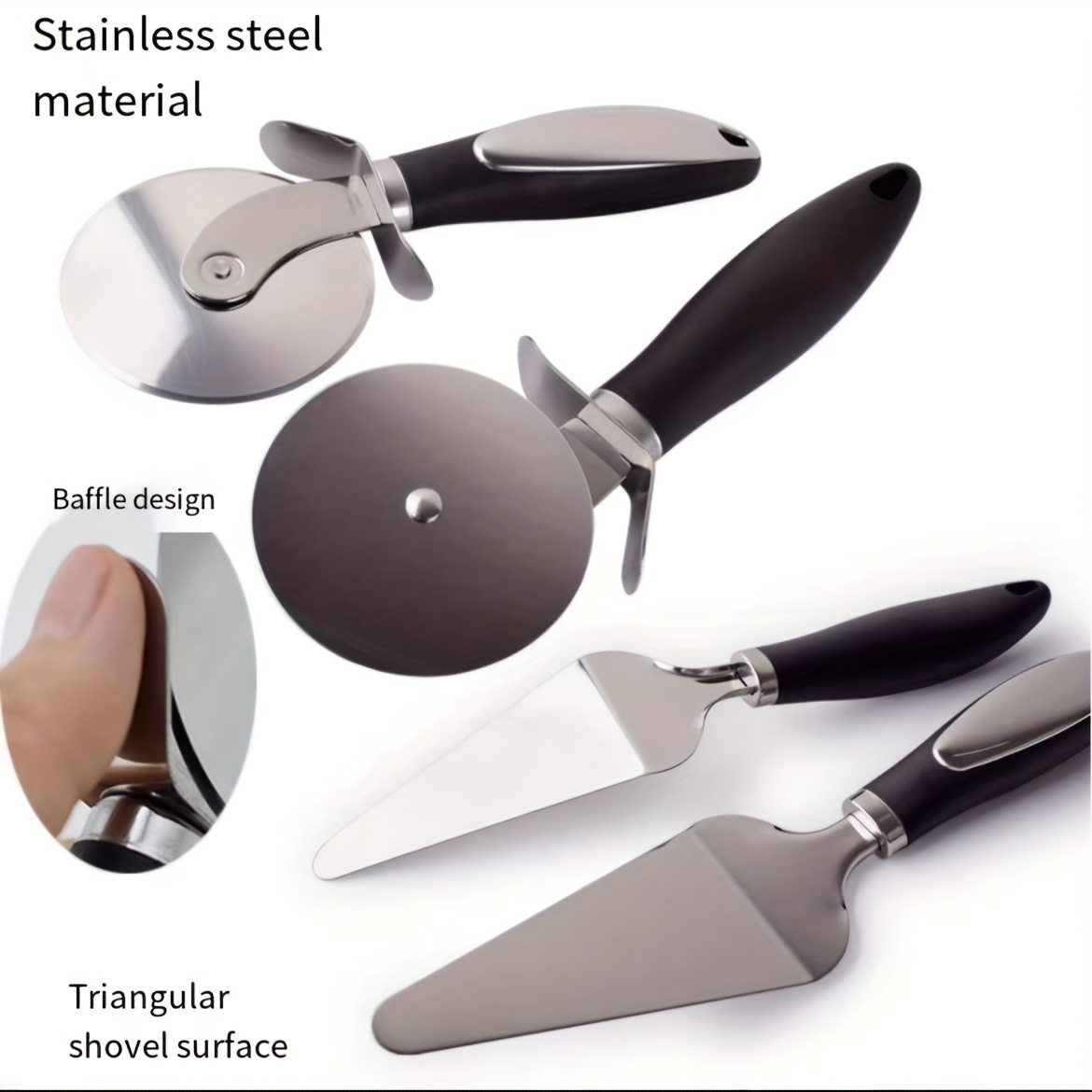 Stainless Steel Pizza Cutter Wheel And Pizza Shovel Pie - Temu