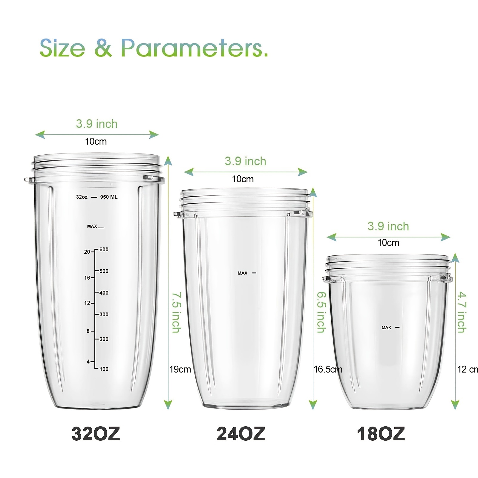 Vasos De Licuadora Para Licuadora Nutribullet, Taza De 32 Onzas Con Tapa  Abatible Compatible Con Licuadoras Nutribullet 600 W 900 W, Piezas De  Repuesto De Licuadora 2 Piezas - Temu