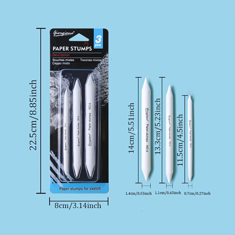 3Pcs Double Head White Pen Sketch Art Drawing Painting Eraser