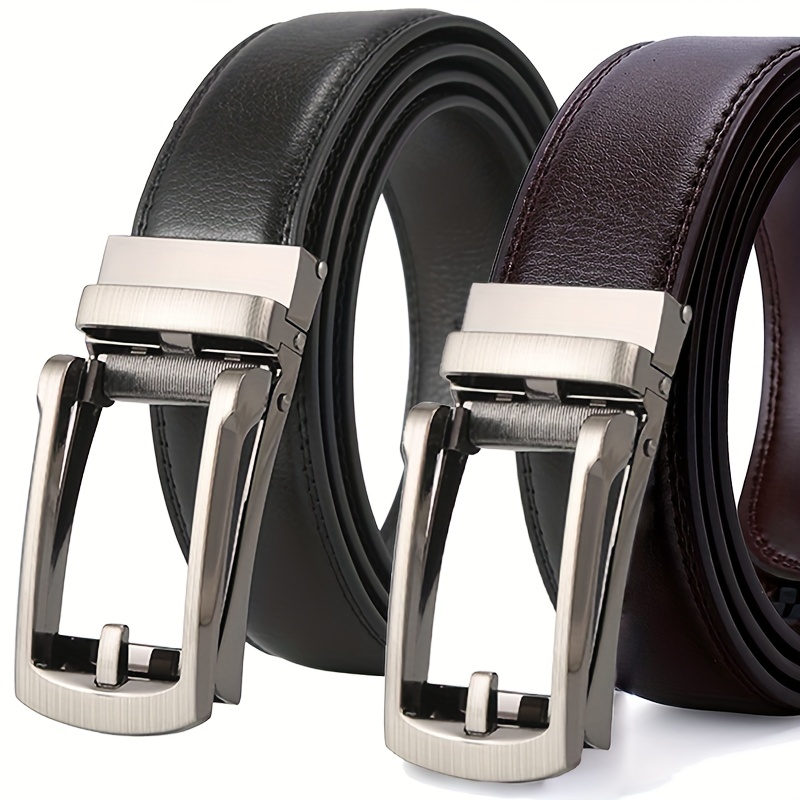 Men's Solid Buckle with Automatic Ratchet Belt – IZ Destiny