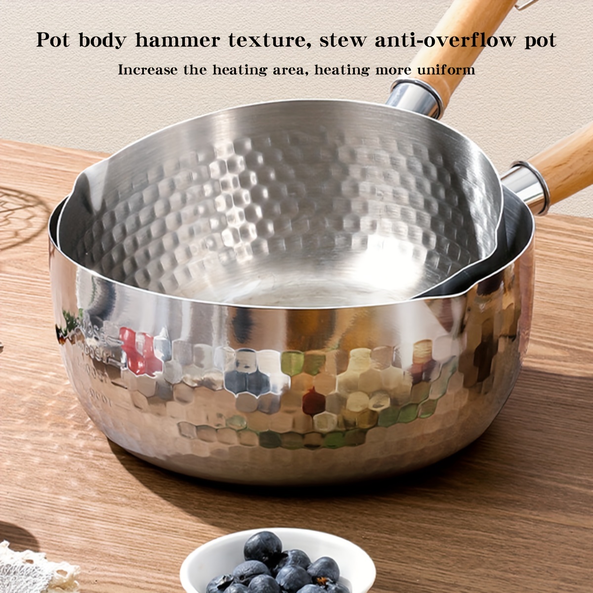 Yukihira Stainless Steel Flat Pan - Japanese-style Non-stick Soup Pot With  Cover, 304 Milk Pot, Food Supplement Pan, Instant Noodle Pot, Wooden Detachable  Handle Cook Pot - - Temu