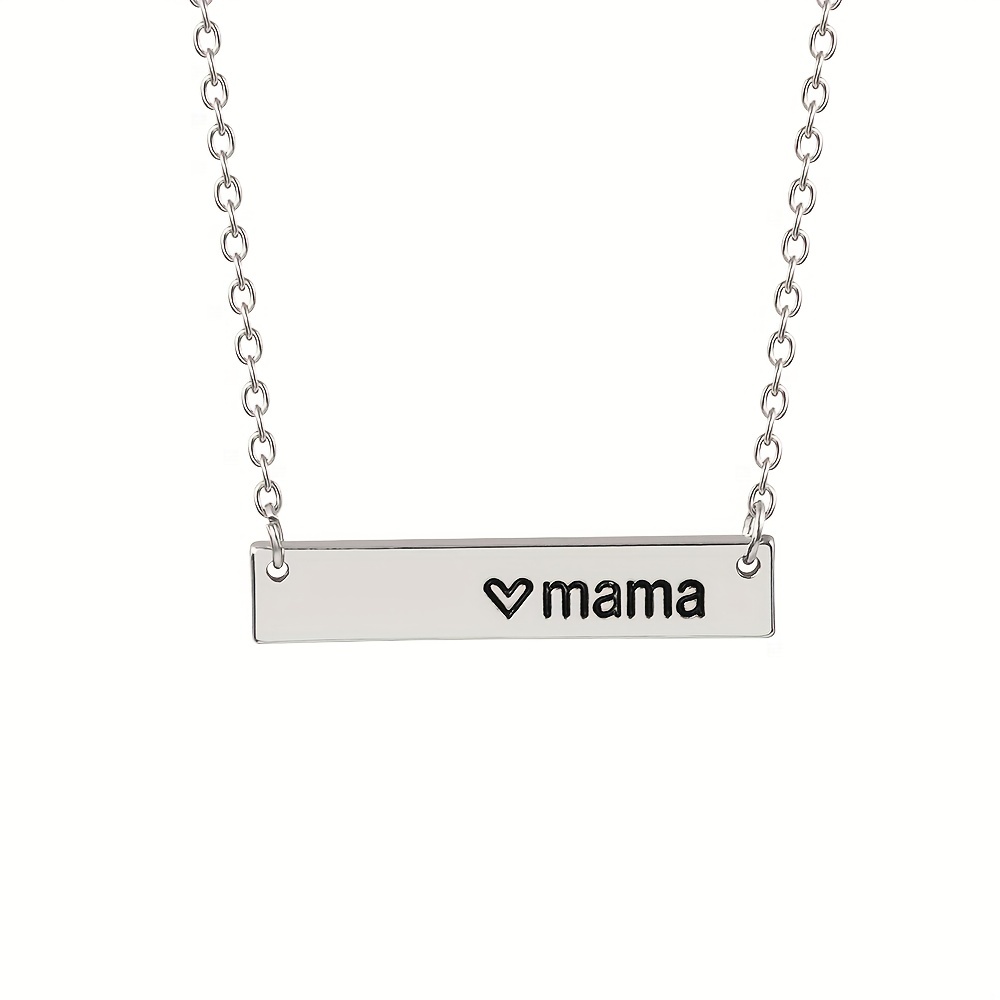mothers gift necklace with mama letter love heart pattern pendant mothers day lucky accessories details 2