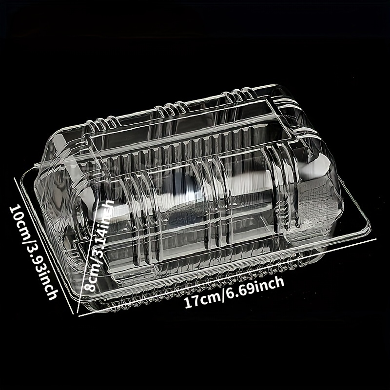 100 Pack Clear Plastic Sq.Are Hinged Food Containers, Disposable Plastic to Go