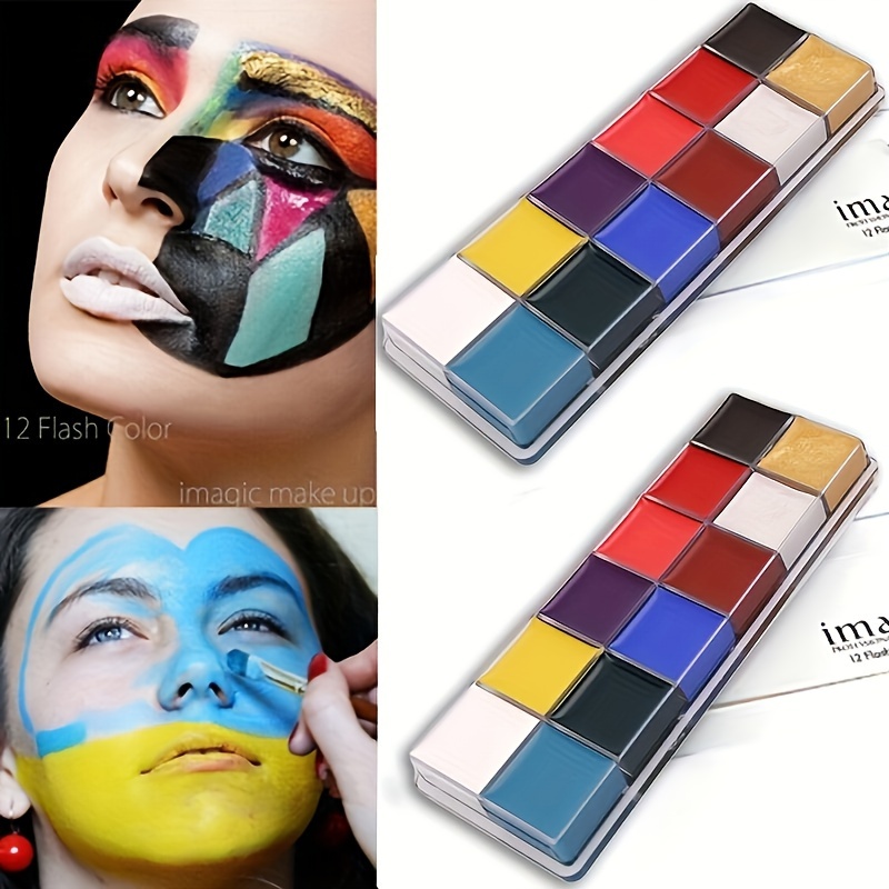 Acheter Peinture corporelle fluorescente solide soluble dans l'eau, 8  couleurs, couleur de visage extérieure pour les Fans de la coupe du monde  d'halloween, pigment