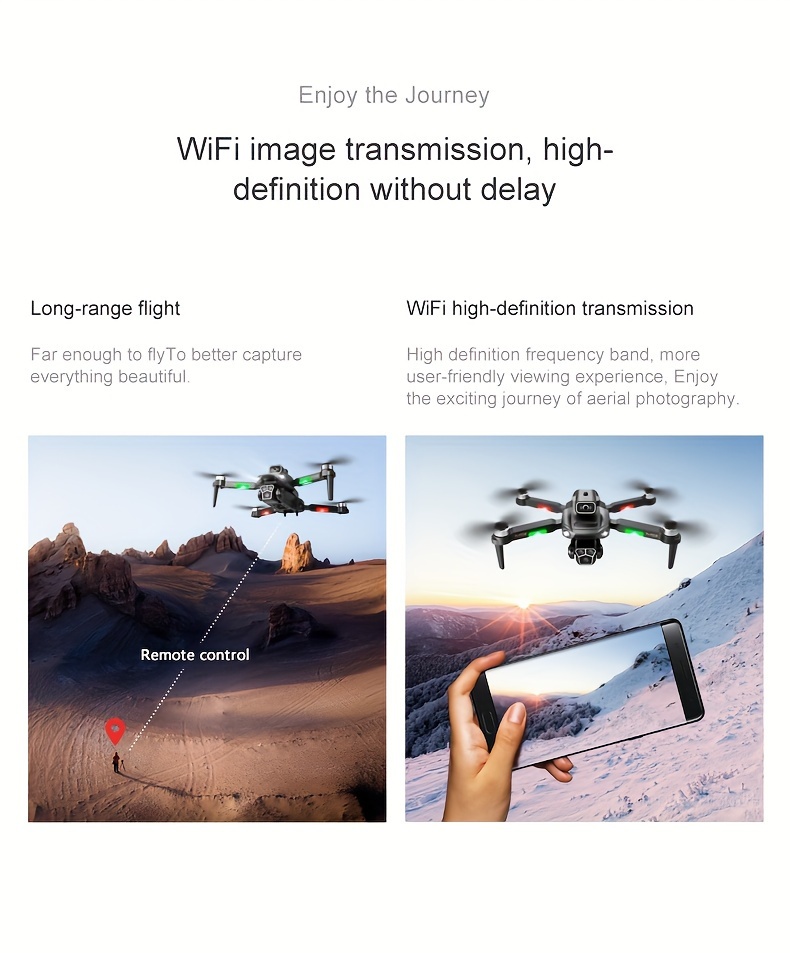 M1S Folding Drone Aerial Photography, Triple Mode Camera, With ESC Function, Horizontal/Vertical/Punch Shooting, Smart Obstacle Avoidance, With Storage Bag And Color Box, Halloween/Christmas Gift details 15