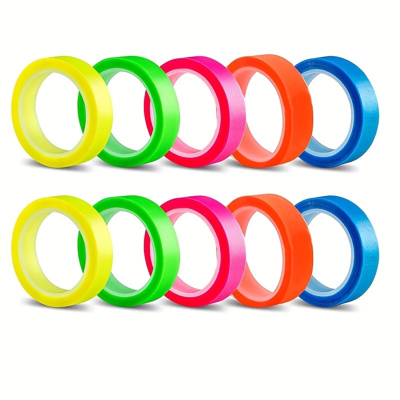 10 Rolls Transparent Highlighter Roller Tape