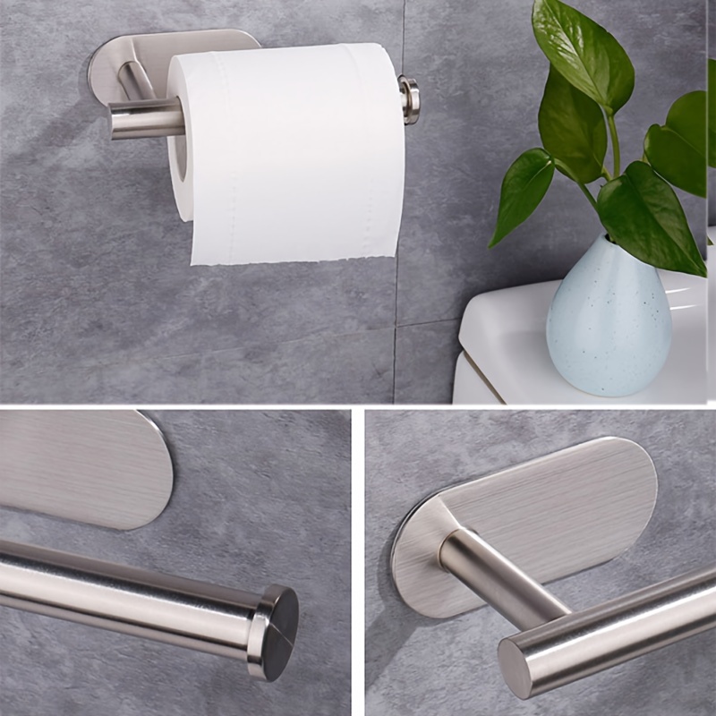 Bjiotun - Paquete de 2 soportes para papel higiénico - Soporte de pared  negro para almacenamiento de baño, soporte para toallas de papel de acero