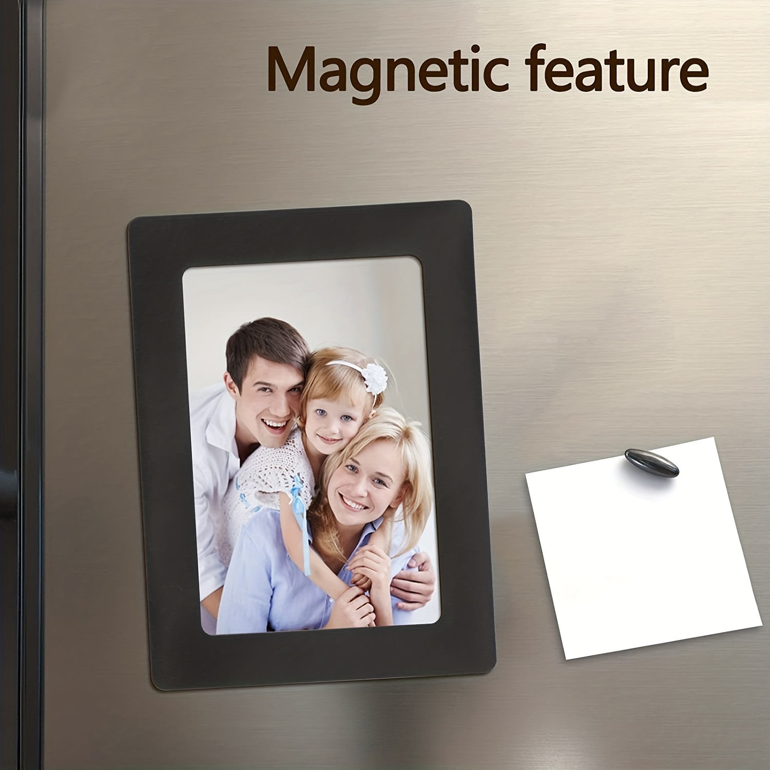 Reusable Magnetic Picture Frame For Photos Black Fridge - Temu