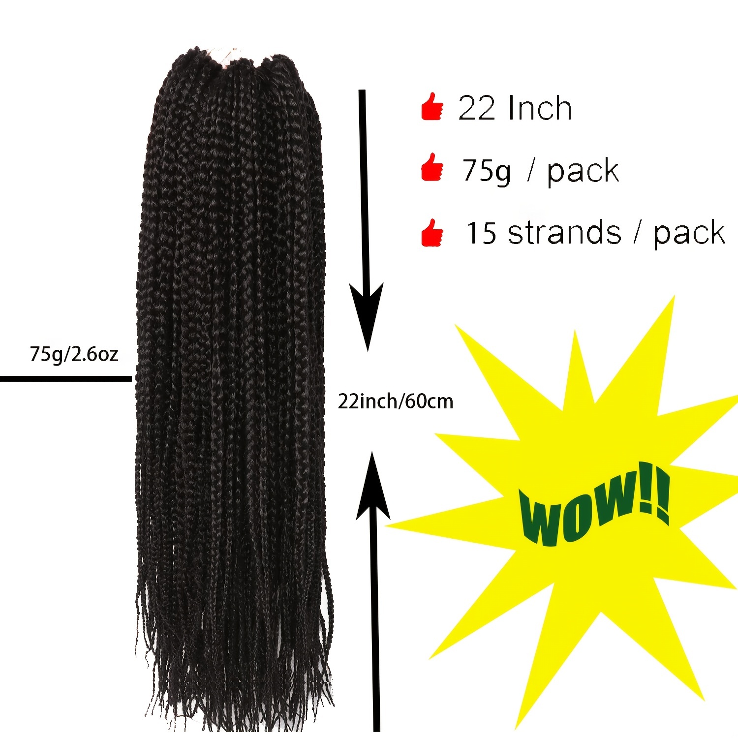 Crochet Box Braids Hair Extension Pre looped Synthetic Hair - Temu