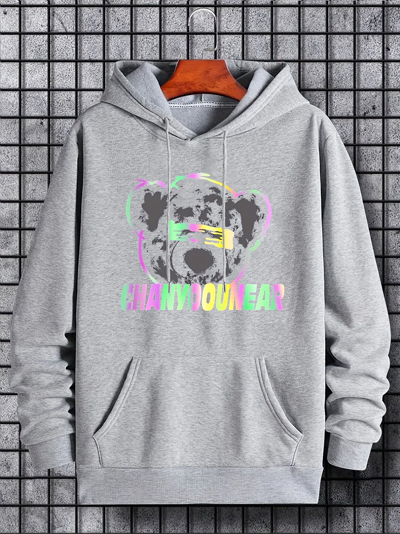 Anime Cartoon Bear Head Print Hoodie Hoodies Hombres - Temu Chile